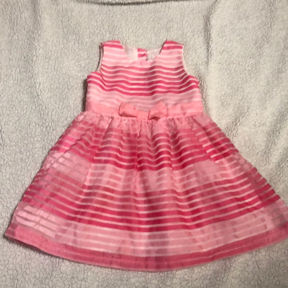 Pink and white striped dress